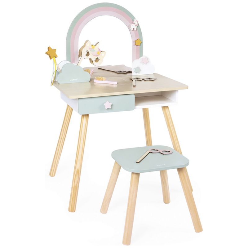 Coiffeuse en bois Licorne et accessoires Janod Produit 1