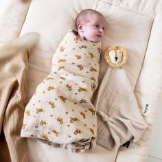 Lot de 3 langes en mousseline Lively Lion (55 x 55 cm)