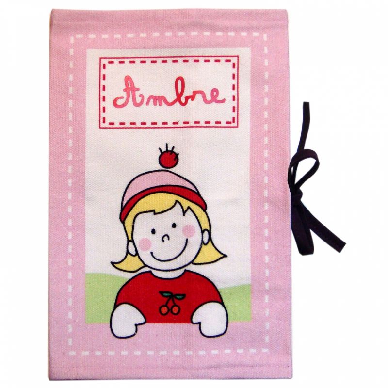 Protège-carnet de santé rose (personnalisable) Les Griottes