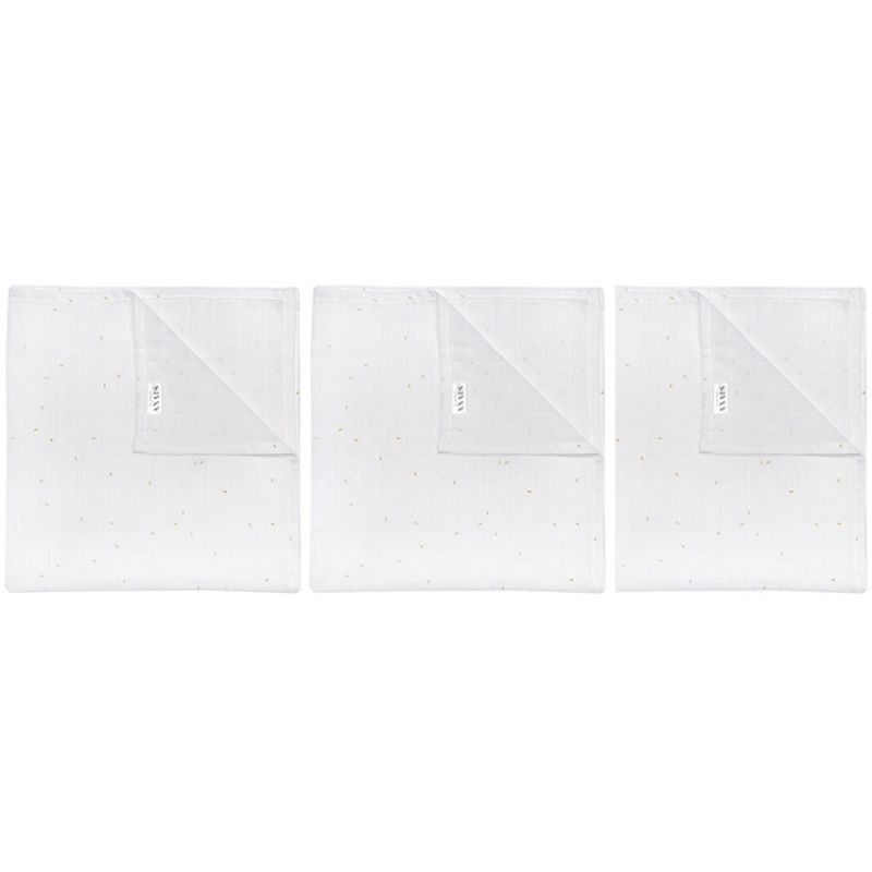 Lot de 3 langes en mousseline Gold Blossom (55 x 55 cm) Les Rêves d'Anaïs
