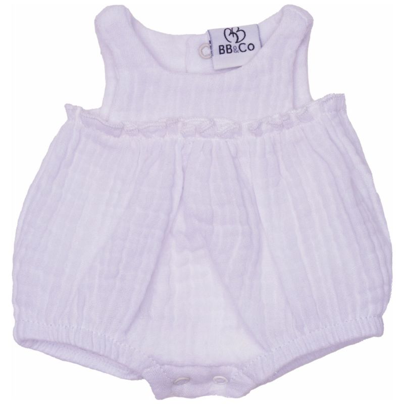 Barboteuse froufrou pour poupée en gaze de coton blanc BB & Co Produit 2