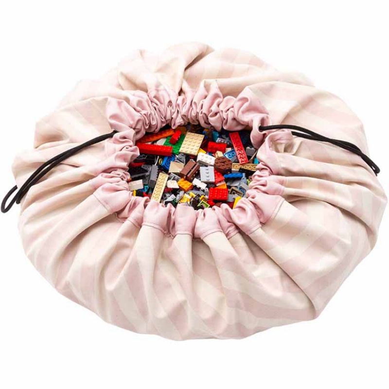 Sac à jouets 2 en 1 Printed Colors Rayures roses Play&Go