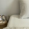Drap housse en percale de coton Rayé Tilleul (80 x 160 cm) Kadolis Ambiance 2