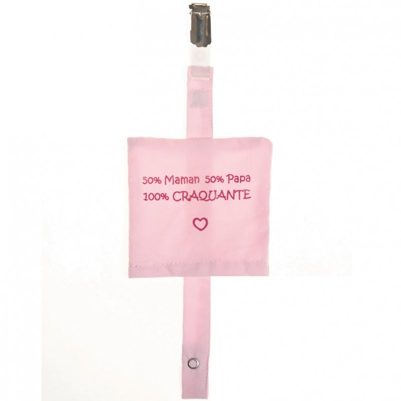Attache-sucette coulissant 100% craquante rose BB & Co