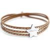 Bracelet cuir Amazone étoile (argent 925°) - Petits trésors
