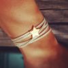 Bracelet cuir Amazone étoile (argent 925°)  par Petits trésors