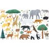 Planche de stickers M Animaux du monde (64 x 90 cm)  par Lilipinso