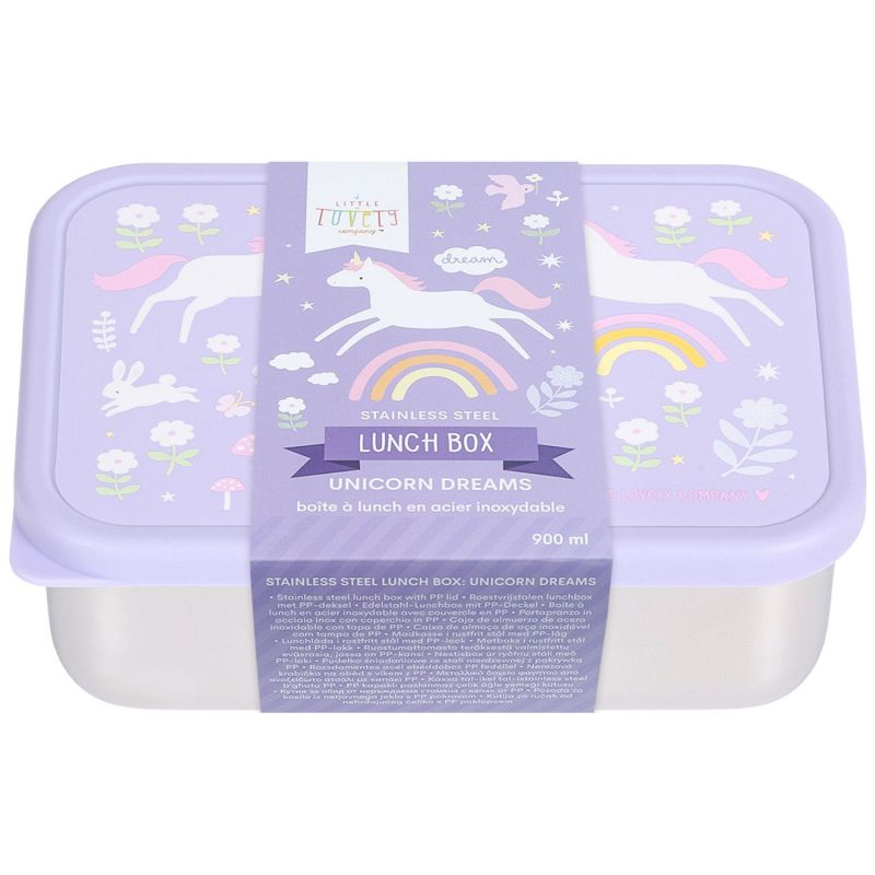 Lunch box en acier inoxydable Rêves de licorne A Little Lovely Company Packaging 6