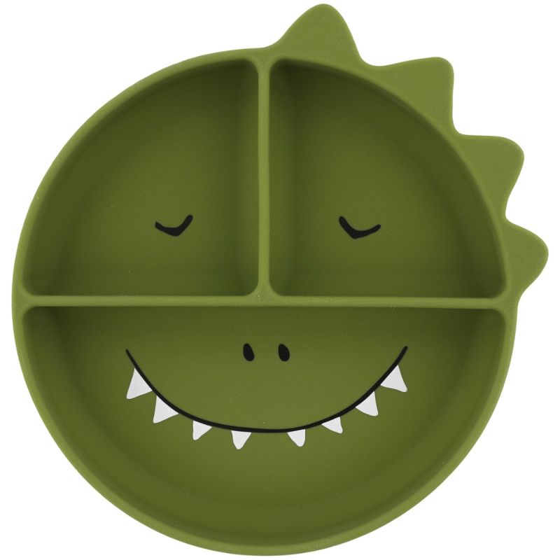 Assiette à compartiments en silicone et ventouse Mr. Dino Trixie