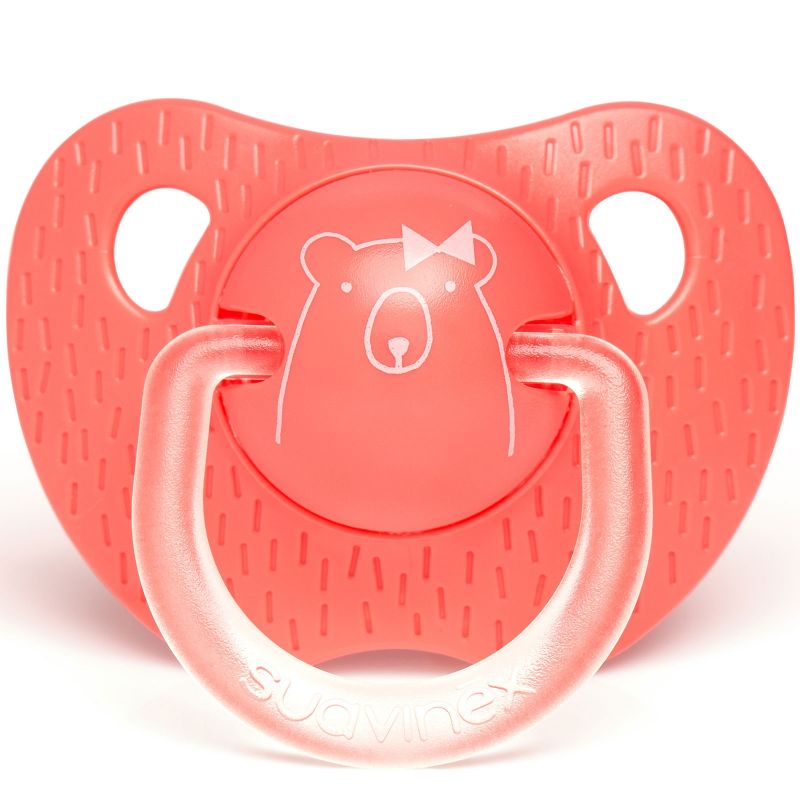 Sucette physiologique Ours corail (6-18 mois) Suavinex