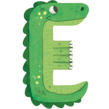 Lettre E en bois Crocodile vert  par Moulin Roty