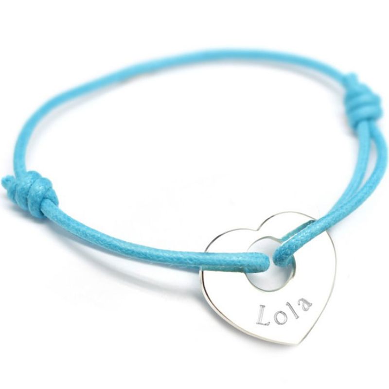 Bracelet cordon A coeur de peau (argent 925°) Petits trésors