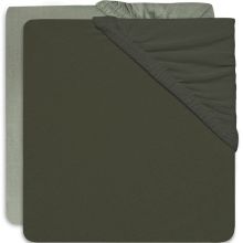 Lot de 2 draps housses vert clair et vert foncé (60 x 120 cm)  par Jollein