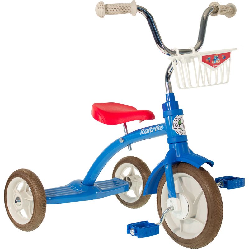 Tricycle Super Lucy avec panier avant 10'' bleu et rouge Italtrike