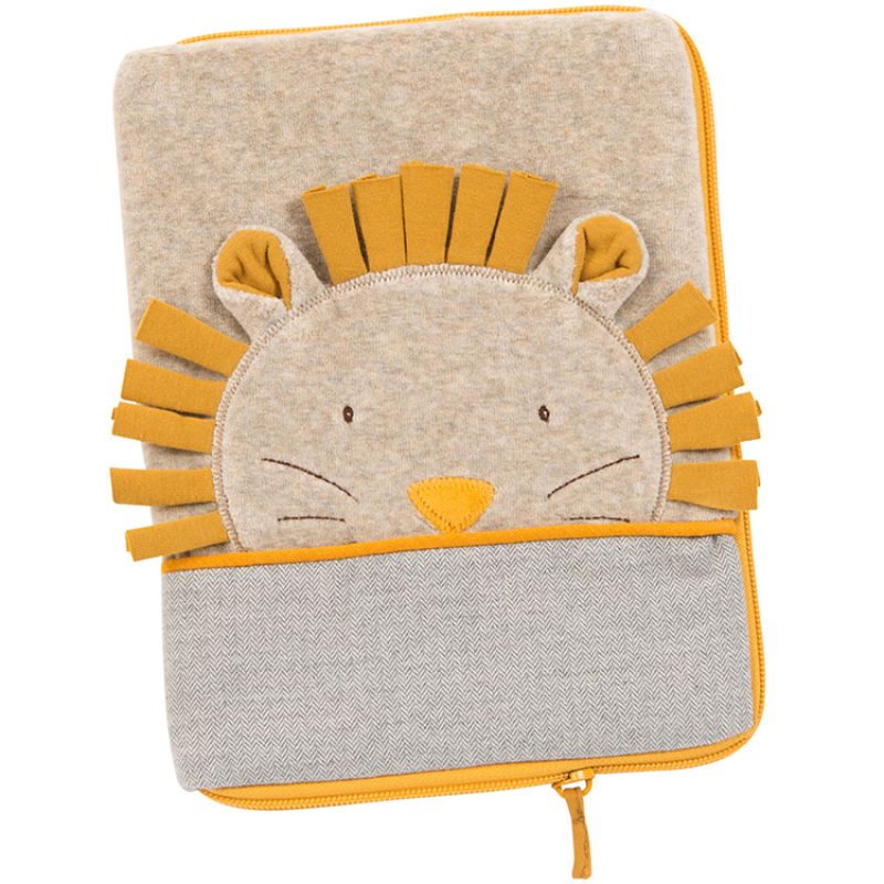 Protège carnet de santé crème Paprika le lion Moulin Roty
