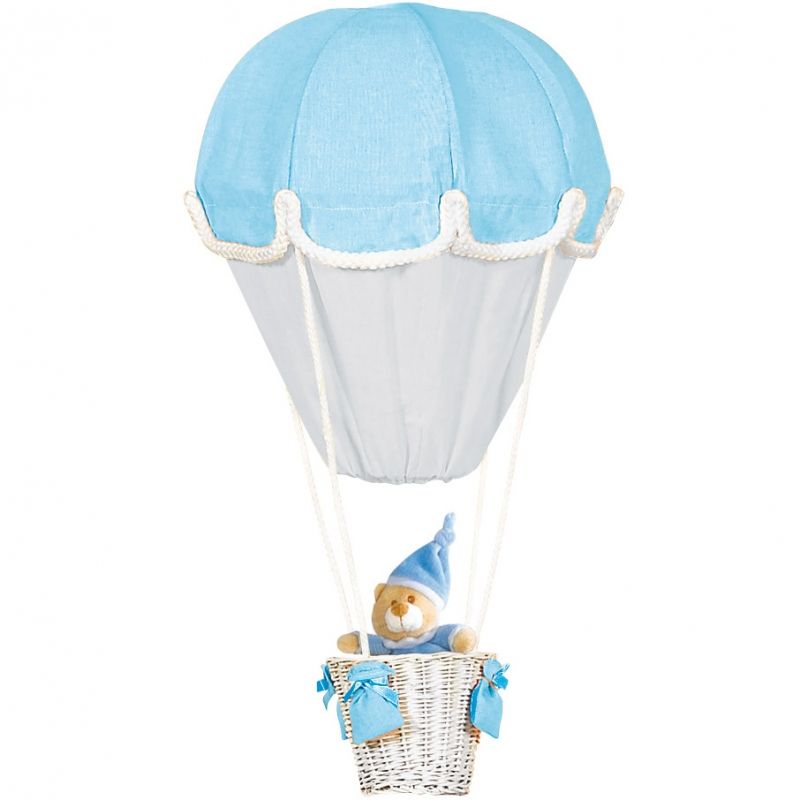Lampe montgolfière turquoise et gris perle Domiva