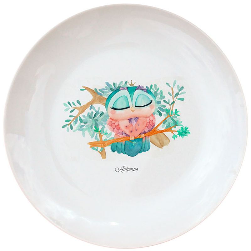 Assiette en porcelaine Chouette (personnalisable) Gaëlle Duval