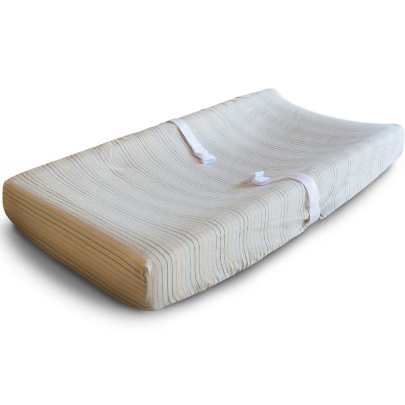 Housse de matelas à langer Retro Stripes (81 x 41 cm) Mushie Produit 1 grande taille