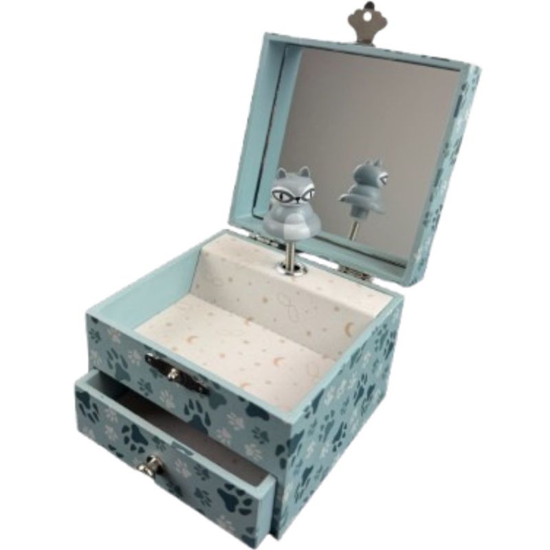 Boîte à bijoux musicale Cube Raton Laveur Trousselier Produit ouvert 2