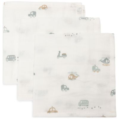 Lot de 3 mini langes en gaze de coton On the Go (31 x 31 cm) Jollein