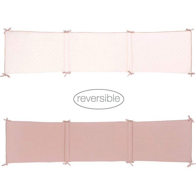 Tour de lit réversible Pure rose (pour lits 60 x 120 et 70 x 140 cm) Nattou