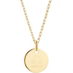 Collier chaîne médaille Balance personnalisable (plaqué or) - Petits trésors