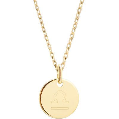 Collier chaîne médaille Balance personnalisable (plaqué or)  par Petits trésors
