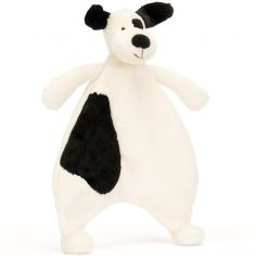 Doudou plat Bashful Chien noir et crème (20 cm) - Jellycat