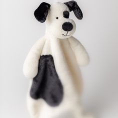 Doudou plat Bashful Chien noir et crème (20 cm)