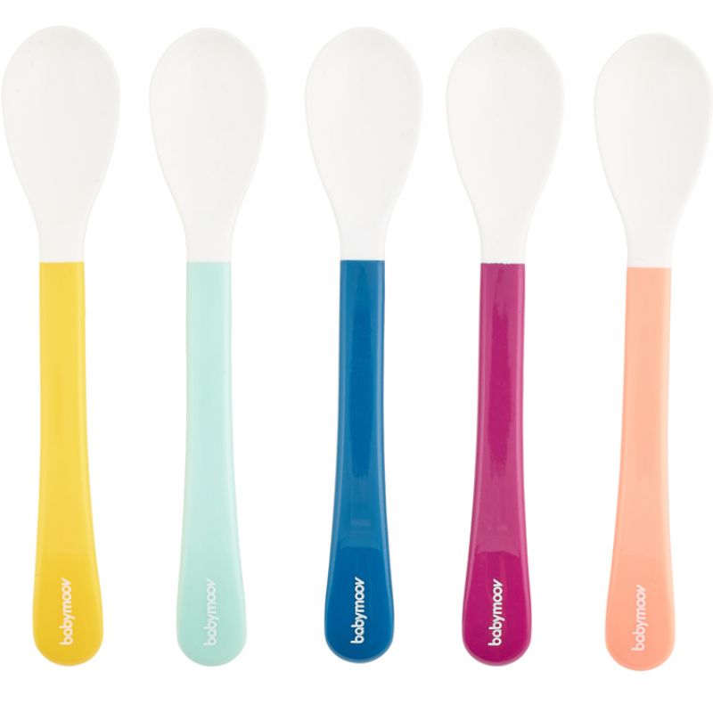 Lot de 5 cuillères 2e âge multicolores Babymoov