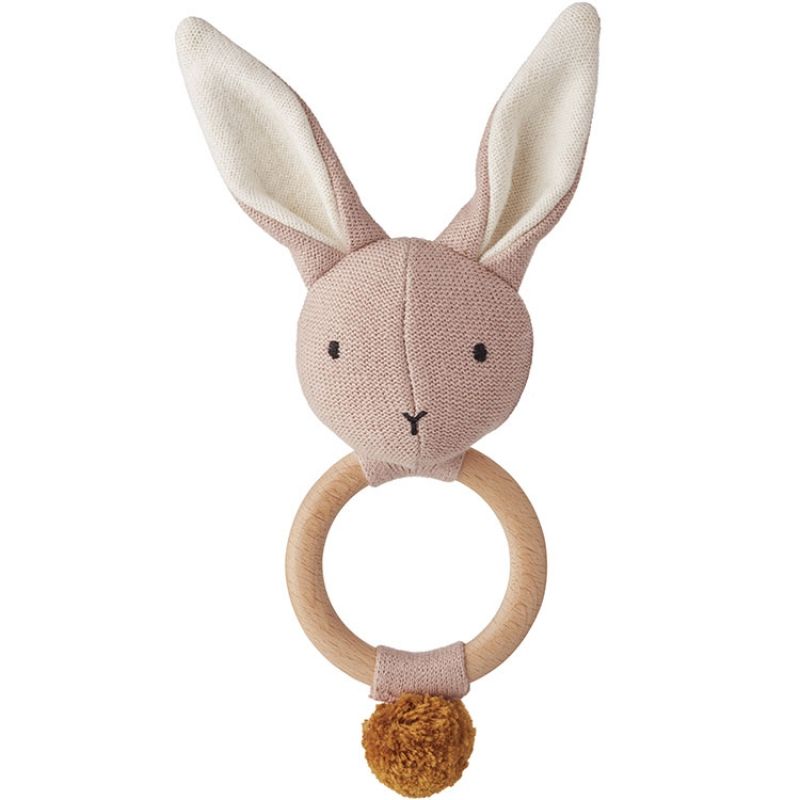 Hochet peluche Aria lapin rose Liewood