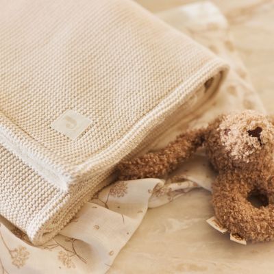 Couverture en polaire Basic Knit Oatmeal (75 x 100 cm)