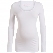 Tee-shirt manches longues de grossesse blanc col rond (taille XS)  par Esprit Maternity