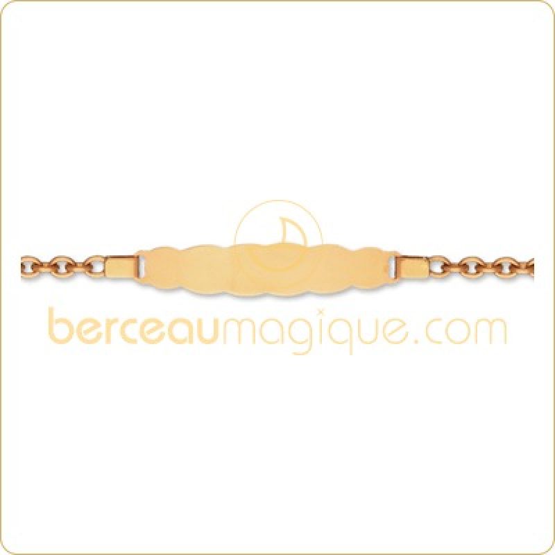 Gourmette plaque nuage (or jaune) Berceau magique bijoux
