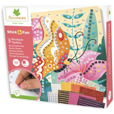 Coffret 3 mosaïques Papillons Sycomore