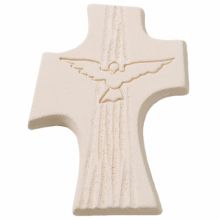 Petite croix Colombe confirmation blanche  par Centro Ave Ceramica