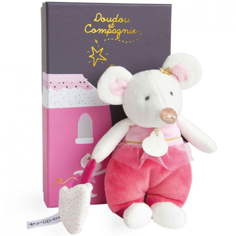 Coffret peluche Léonie en pyjama La petite souris va passer (19 cm) Doudou et Compagnie