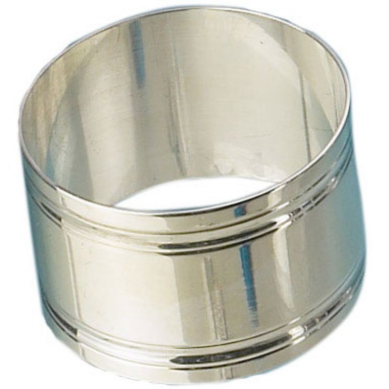 Rond de serviette Chope évasée filets (Métal argenté) Aubry-Cadoret