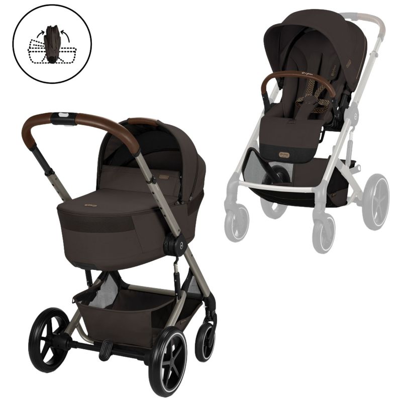 Poussette citadine Balios S 2026 avec nacelle pliable Chocolate Brown Cybex Produit 1