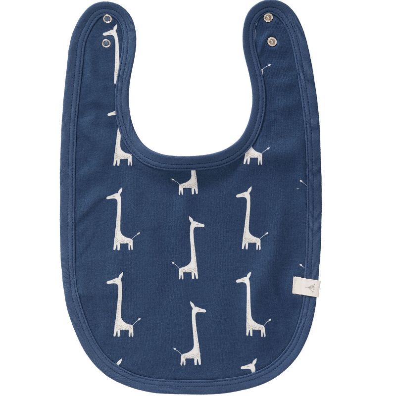 Bavoir à pression Girafe bleu indigo Fresk