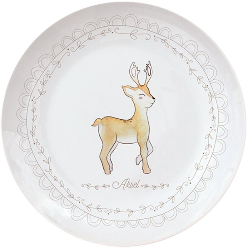 Assiette en porcelaine Renne (personnalisable) Gaëlle Duval