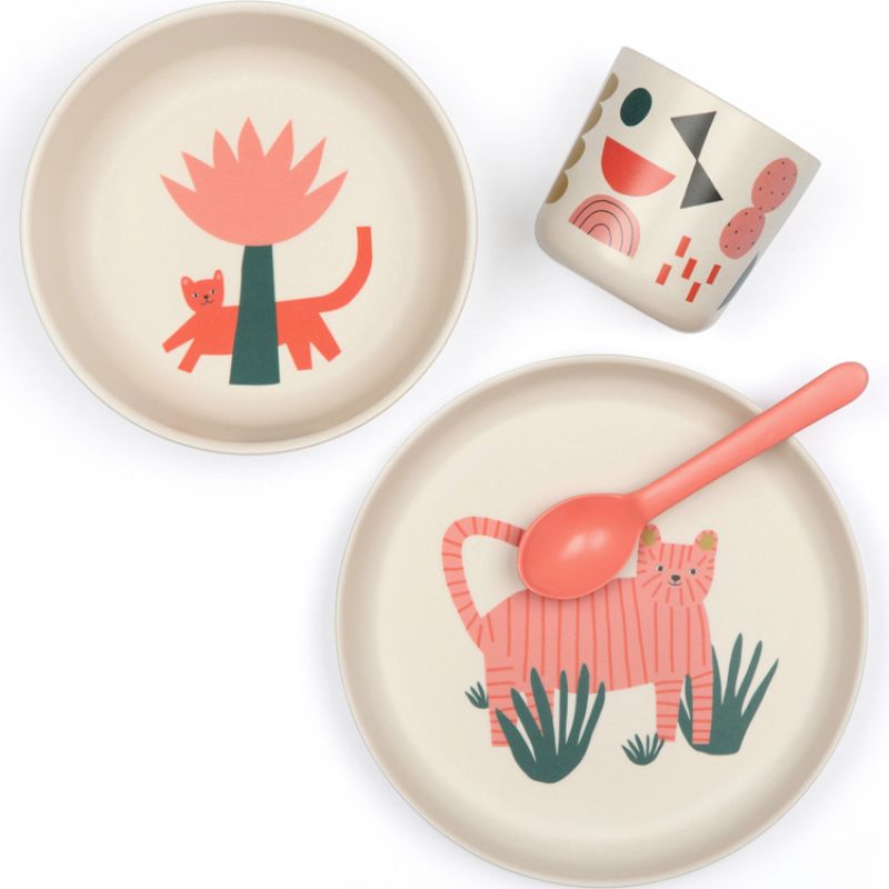 Coffret repas en silicone tigre (4 pièces) EKOBO
