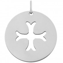 Médaille Signes Croix Byzantine 16 mm (or blanc 750°)  par Maison La Couronne