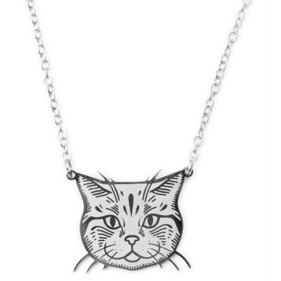 Collier Chat Argent Mava