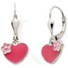 Boucles d'oreilles dormeuses Cœur-Fleur (argent 925) Baby bijoux Produit 1