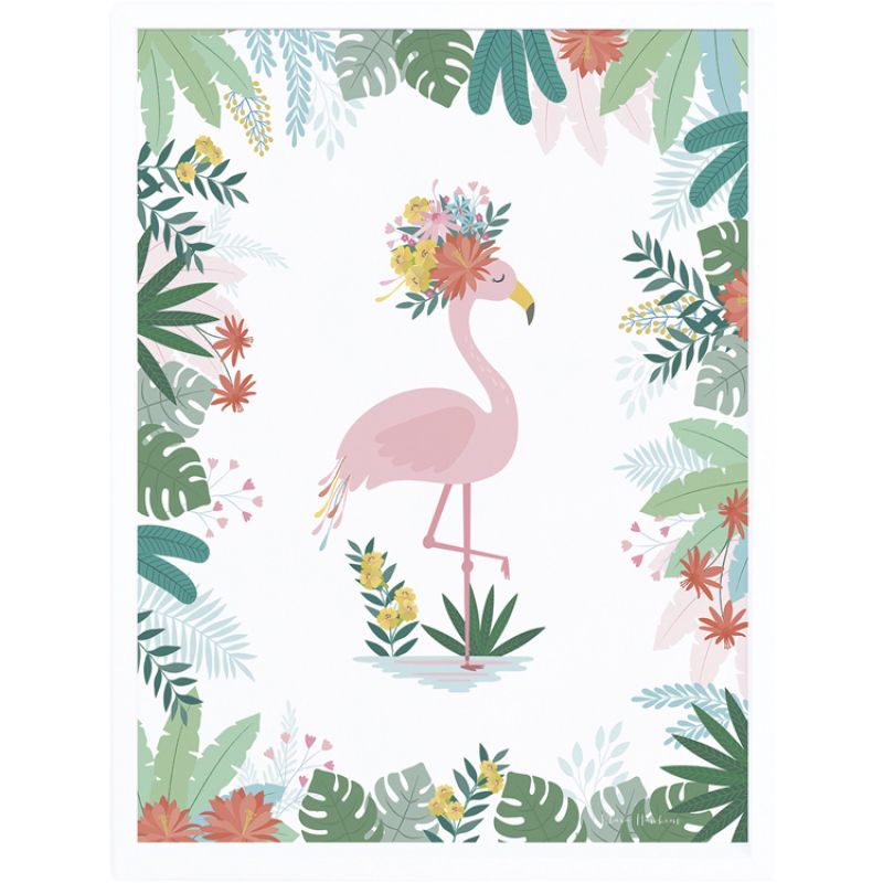 Affiche encadrée Flamant rose Rio (30 x 40 cm) Lilipinso