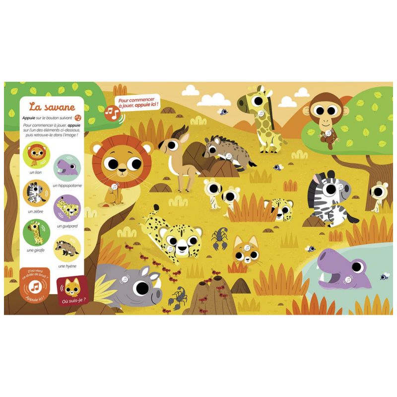 Livre sonore cherche et trouve des tout-petits Les animaux Auzou Editions Produit ouvert 3