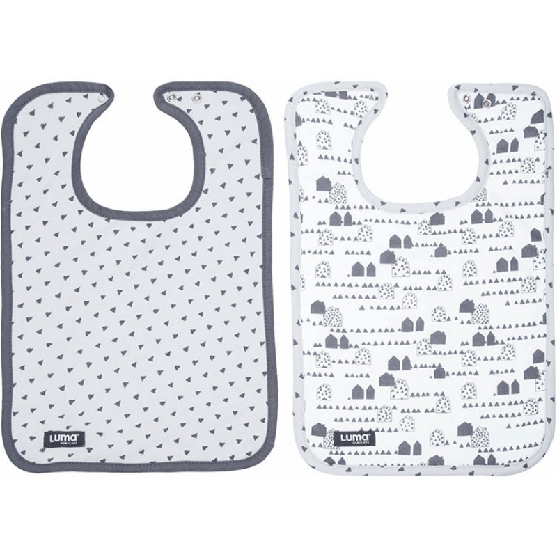 Lot de 2 bavoirs à pression Petites maisons Luma Babycare