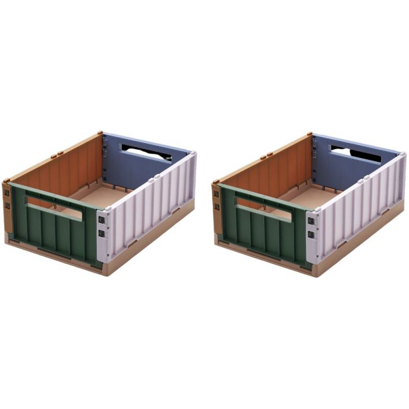 Lot de 2 petites caisses de rangement Weston S Garden green multi mix Liewood
