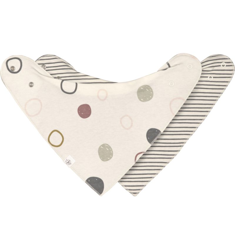 Lot de 2 bavoirs bandanas col bénitier Cozy colors Rayé gris anthracite Lässig